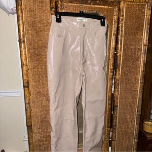 Abercrombie & Fitch Glossy Light Beige Pants Womens 25